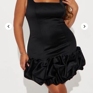 Fashion Nova Black Satin Mini Dress